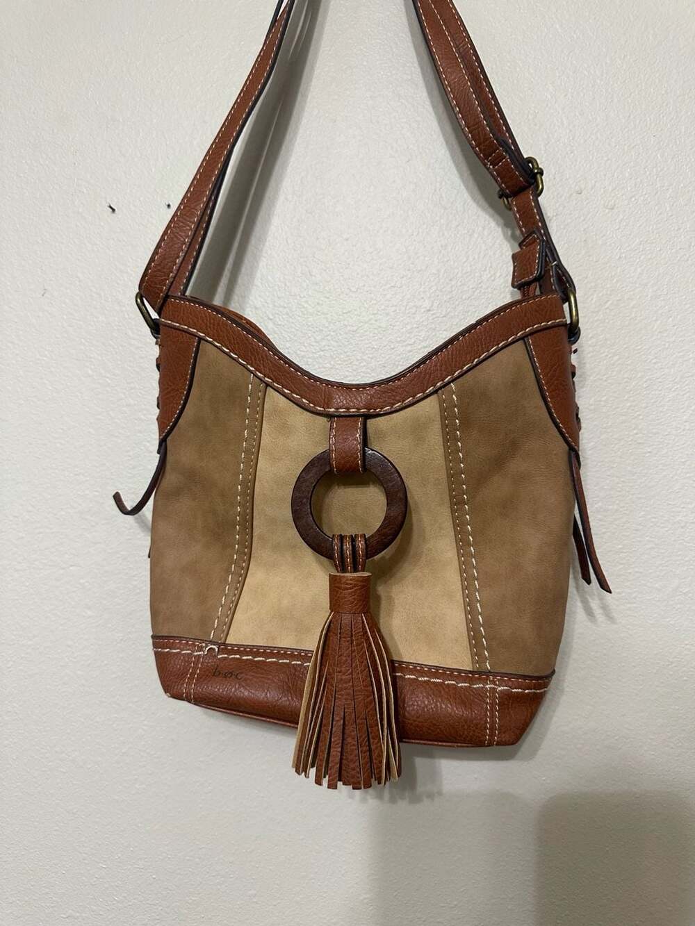 BOC Born Concept Round Rock Small Hobo Faux Leather Purse Crossbody Shoulder Bag